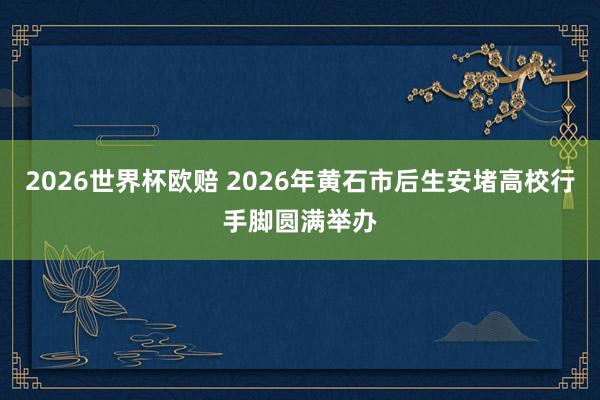 2026世界杯欧赔 2026年黄石市后生安堵高校行手脚圆满举办