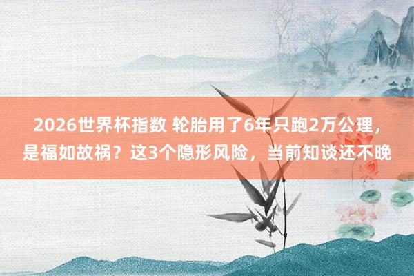2026世界杯指数 轮胎用了6年只跑2万公理，是福如故祸？这3个隐形风险，当前知谈还不晚