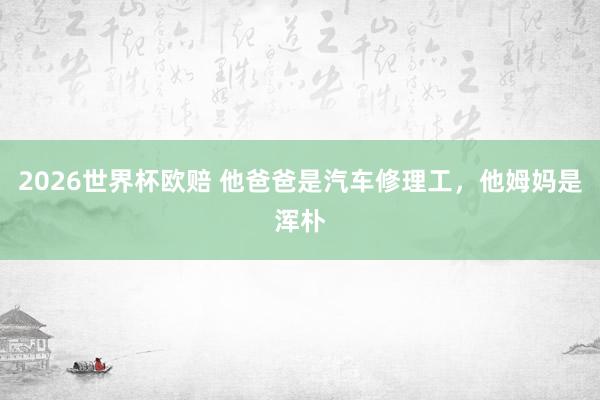 2026世界杯欧赔 他爸爸是汽车修理工，<a href=