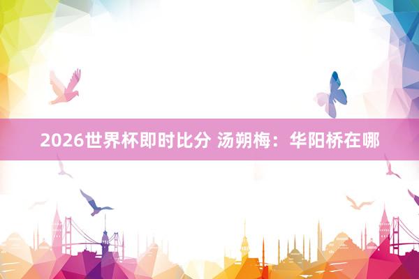 2026世界杯即时比分 汤朔梅：华阳桥在哪