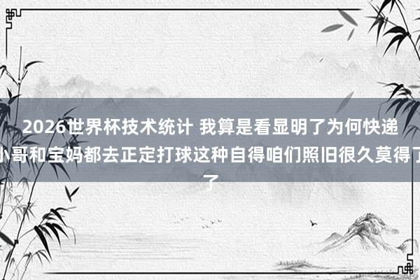 2026世界杯技术统计 我算是看显明了为何快递小哥和宝妈都去正定打球这种自得咱们照旧很久莫得了