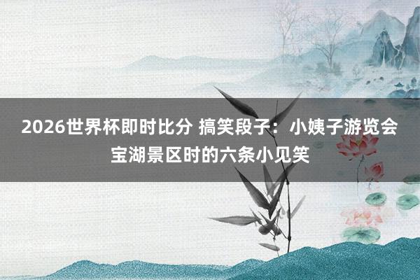 2026世界杯即时比分 搞笑段子：小姨子游览会宝湖景区时的六条小见笑