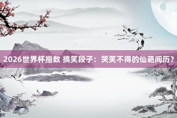 2026世界杯指数 搞笑段子：哭笑不得的仙葩阅历？