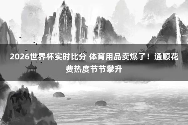 2026世界杯实时比分 体育用品卖爆了！通顺花费热度节节攀升