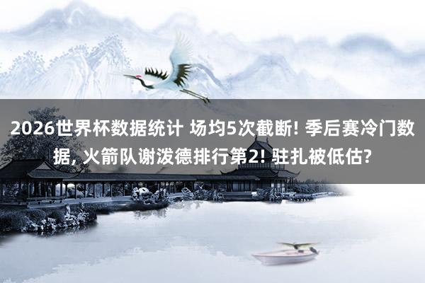 2026世界杯数据统计 场均5次截断! 季后赛冷门数据， 火箭队谢泼德排行第2! 驻扎被低估?