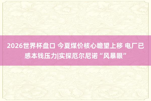 2026世界杯盘口 今夏煤价核心瞻望上移 电厂已感本钱压力|实探厄尔尼诺“风暴眼”