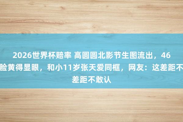 2026世界杯赔率 高圆圆北影节生图流出，46岁的脸黄得显眼，和小11岁张天爱同框，网友：这差距不敢认