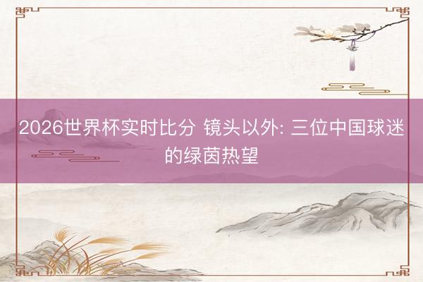 2026世界杯实时比分 镜头以外: 三位中国球迷的绿茵热望