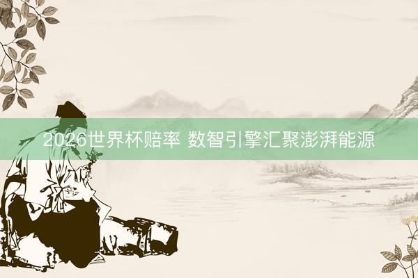 2026世界杯赔率 数智引擎汇聚澎湃能源
